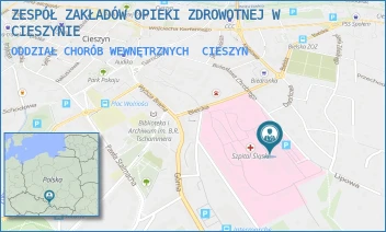 ODDZIAŁ CHORÓB WEWNĘTRZNYCH - ZESPÓŁ ZAKŁADÓW OPIEKI ZDROWOTNEJ W CIESZYNIE - UL. BIELSKA 4,  CIESZYN