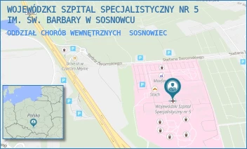 ODDZIAŁ CHORÓB WEWNĘTRZNYCH - WOJEWÓDZKI SZPITAL SPECJALISTYCZNY NR 5 IM. ŚW. BARBARY W SOSNOWCU - PLAC MEDYKÓW 1,  SOSNOWIEC