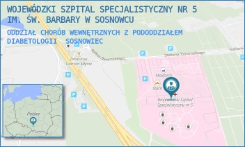 ODDZIAŁ CHORÓB WEWNĘTRZNYCH Z PODODDZIAŁEM DIABETOLOGII - WOJEWÓDZKI SZPITAL SPECJALISTYCZNY NR 5 IM. ŚW. BARBARY W SOSNOWCU - UL. PLAC MEDYKÓW 1,  SOSNOWIEC