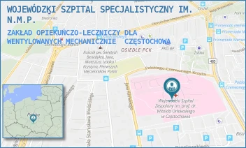 ZAKŁAD OPIEKUŃCZO-LECZNICZY DLA WENTYLOWANYCH MECHANICZNIE - WOJEWÓDZKI SZPITAL SPECJALISTYCZNY IM. N.M.P. - UL. POLSKIEGO CZERWONEGO KRZYŻA 7,  CZĘSTOCHOWA