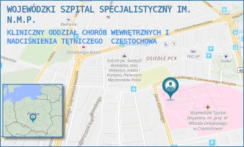 KLINICZNY ODDZIAŁ CHORÓB WEWNĘTRZNYCH I NADCIŚNIENIA TĘTNICZEGO - WOJEWÓDZKI SZPITAL SPECJALISTYCZNY IM. N.M.P. - UL. POLSKIEGO CZERWONEGO KRZYŻA 7,  CZĘSTOCHOWA