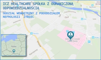 ODDZIAŁ WEWNĘTRZNY Z PODODDZIAŁEM NEFROLOGII - ICZ HEALTHCARE SPÓŁKA Z OGRANICZONĄ ODPOWIEDZIALNOŚCIĄ - UL. POLA LISICKICH 80,  ŻYWIEC