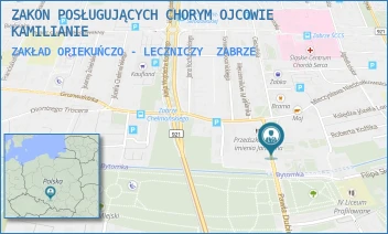 ZAKŁAD OPIEKUŃCZO - LECZNICZY - ZAKON POSŁUGUJĄCYCH CHORYM OJCOWIE KAMILIANIE - UL. PAWŁA DUBIELA 10,  ZABRZE