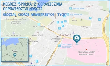 ODDZIAŁ CHORÓB WEWNĘTRZNYCH - MEGREZ SPÓŁKA Z OGRANICZONĄ ODPOWIEDZIALNOŚCIĄ - UL. EDUKACJI 102,  TYCHY