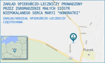 ZAKŁAD/ODDZIAŁ OPIEKUŃCZO-LECZNICZY - ZAKŁAD OPIEKUŃCZO-LECZNICZY PROWADZONY PRZEZ ZGROMADZENIE MAŁYCH SIÓSTR NIEPOKALANEGO SERCA MARYI "HONORATKI" - UL. OGRODOWA 35,  CZĘSTOCHOWA