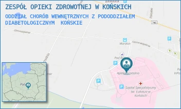 ODDZIAŁ CHORÓB WEWNĘTRZNYCH Z PODODDZIAŁEM DIABETOLOGICZNYM - ZESPÓŁ OPIEKI ZDROWOTNEJ W KOŃSKICH - GIMNAZJALNA 41B,  KOŃSKIE