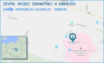 ZAKŁAD OPIEKUŃCZO-LECZNICZY - ZESPÓŁ OPIEKI ZDROWOTNEJ W KOŃSKICH - GIMNAZJALNA 41B,  KOŃSKIE