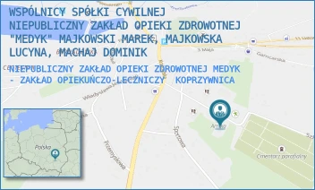 NIEPUBLICZNY ZAKŁAD OPIEKI ZDROWOTNEJ MEDYK  - ZAKŁAD OPIEKUŃCZO-LECZNICZY - WSPÓLNICY SPÓŁKI CYWILNEJ NIEPUBLICZNY ZAKŁAD OPIEKI ZDROWOTNEJ "MEDYK" MAJKOWSKI MAREK, MAJKOWSKA LUCYNA, MACHAJ DOMINIK - SZKOLNA 12,  KOPRZYWNICA
