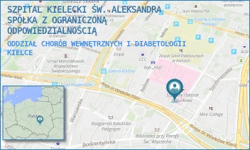ODDZIAŁ CHORÓB WEWNĘTRZNYCH I DIABETOLOGII - SZPITAL KIELECKI ŚW. ALEKSANDRA SPÓŁKA Z OGRANICZONĄ ODPOWIEDZIALNOŚCIĄ - KOŚCIUSZKI 25,  KIELCE