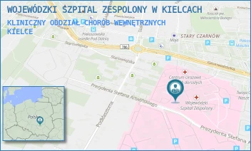 KLINICZNY ODDZIAŁ CHORÓB WEWNĘTRZNYCH - WOJEWÓDZKI SZPITAL ZESPOLONY W KIELCACH - GRUNWALDZKA 45,  KIELCE