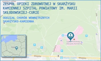 ODDZIAŁ CHORÓB WEWNĘTRZNYCH - ZESPÓŁ OPIEKI ZDROWOTNEJ W SKARŻYSKU-KAMIENNEJ SZPITAL POWIATOWY IM. MARII SKŁODOWSKIEJ-CURIE - SZPITALNA 1,  SKARŻYSKO-KAMIENNA