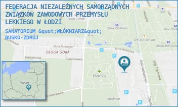 SANATORIUM "WŁÓKNIARZ" - FEDERACJA NIEZALEŻNYCH SAMORZĄDNYCH ZWIĄZKÓW ZAWODOWYCH PRZEMYSŁU LEKKIEGO W ŁODZI - ROKOSZA 1,  BUSKO-ZDRÓJ