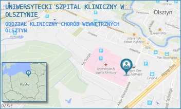 ODDZIAŁ KLINICZNY CHORÓB WEWNĘTRZNYCH - UNIWERSYTECKI SZPITAL KLINICZNY W OLSZTYNIE - ALEJA WARSZAWSKA 30,  OLSZTYN