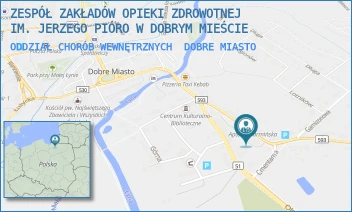 ODDZIAŁ CHORÓB WEWNĘTRZNYCH - ZESPÓŁ ZAKŁADÓW OPIEKI ZDROWOTNEJ IM. JERZEGO PIÓRO W DOBRYM MIEŚCIE - GRUNWALDZKA 10  B,  DOBRE MIASTO