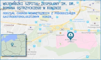 ODDZIAŁ CHORÓB WEWNĘTRZNYCH Z PODODDZIAŁEM GASTROENTEROLOGICZNYM - WOJEWÓDZKI SZPITAL ZESPOLONY IM. DR. ROMANA OSTRZYCKIEGO W KONINIE - KARDYNAŁA S. WYSZYŃSKIEGO 1,  KONIN
