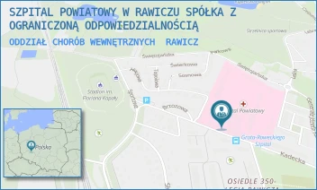 ODDZIAŁ CHORÓB WEWNĘTRZNYCH - SZPITAL POWIATOWY W RAWICZU SPÓŁKA Z OGRANICZONĄ ODPOWIEDZIALNOŚCIĄ - GEN. GROTA ROWECKIEGO 6,  RAWICZ