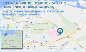 ODDZIAŁ CHORÓB WEWNĘTRZNYCH Z PODODDZIAŁEM GERIATRII - SZPITAL W KAMIENIU POMORSKIM SPÓŁKA Z OGRANICZONĄ ODPOWIEDZIALNOŚCIĄ - SZPITALNA 10,  KAMIEŃ POMORSKI
