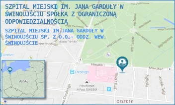 SZPITAL MIEJSKI IM.JANA GARDUŁY W ŚWINOUJŚCIU SP. Z O.O.- ODDZ. WEW. - SZPITAL MIEJSKI IM. JANA GARDUŁY W ŚWINOUJŚCIU SPÓŁKA Z OGRANICZONĄ ODPOWIEDZIALNOŚCIĄ - MIESZKA I 7,  ŚWINOUJŚCIE